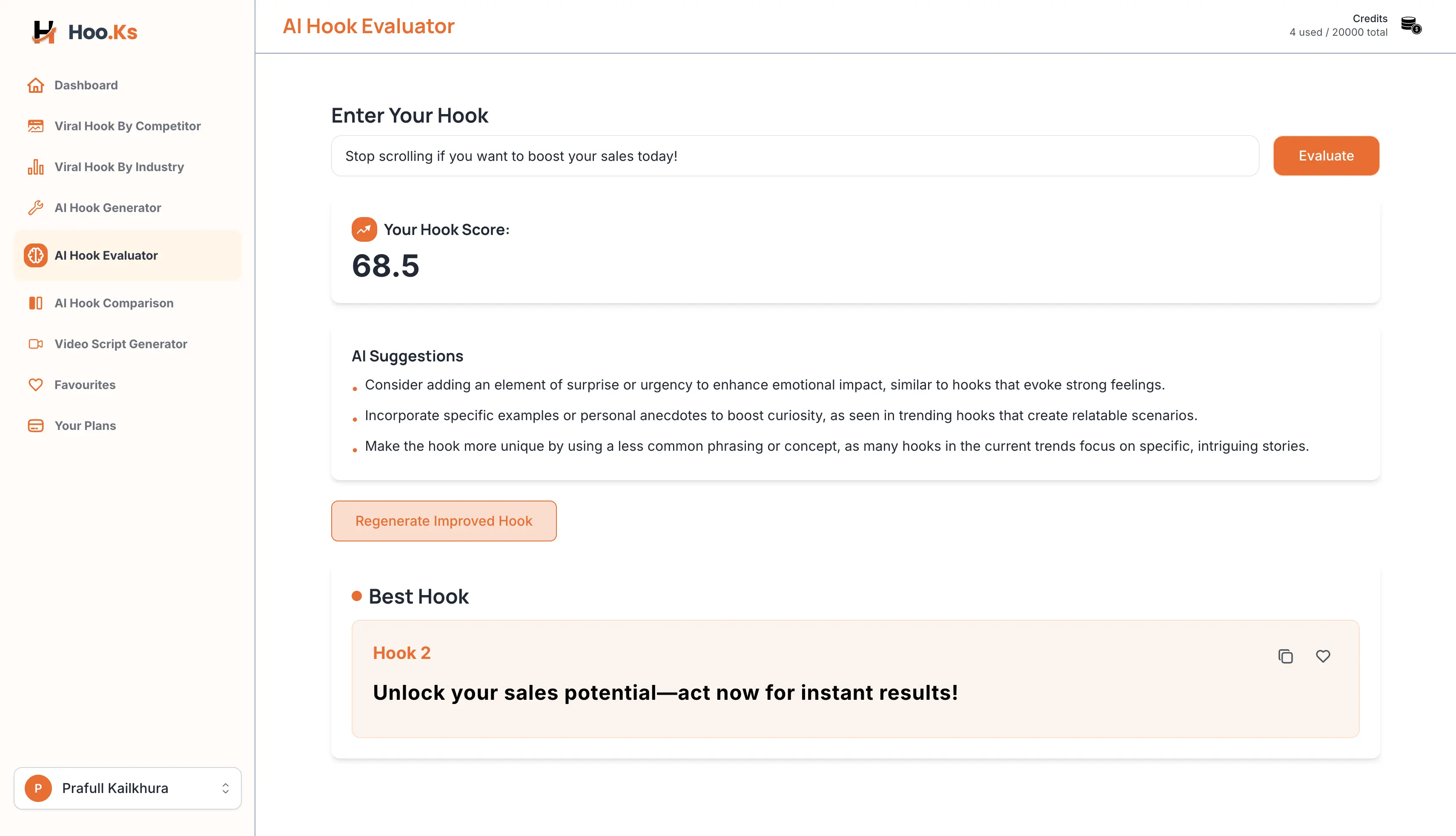 AI Hook Evaluator showcase