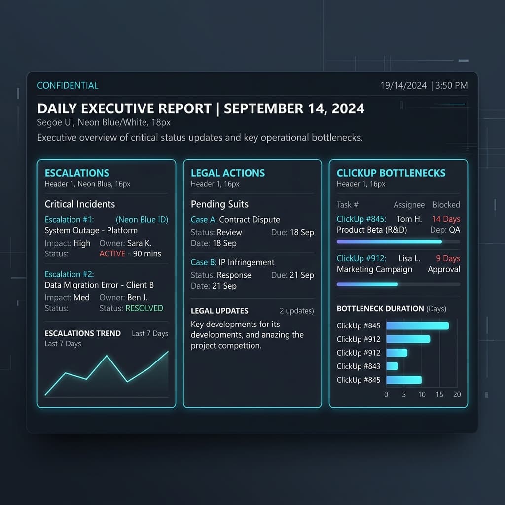 Executive Report Build showcase